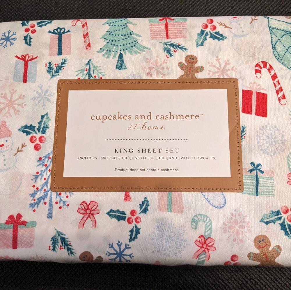 Cupcakes and Cashmere Gingerbread Christmas King Sheet Set Holiday Ginge…